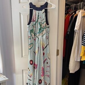 Eva Franco Navy and Multicolor Dress